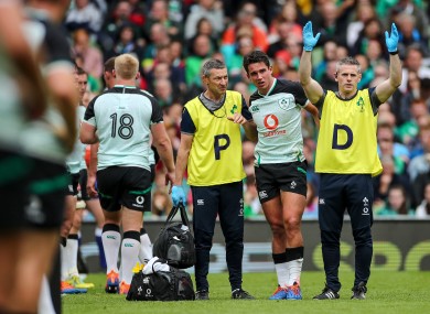 Joey Carbery was forced off against Italy in the Ireland's opening World Cup warm-up game.