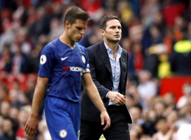 Cesar Azpilicueta and Chelsea manager, Frank Lampard.