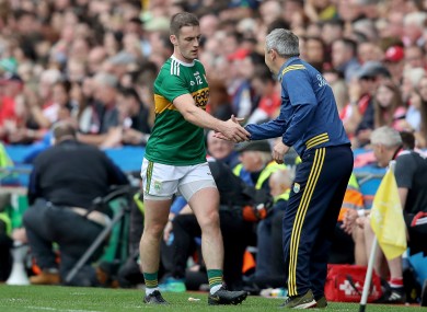 Stephen O'Brien with Peter Keane after the game.