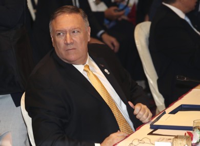 US Secretary of State Mike Pompeo attending the East Asia Summit meeting in Bangkok today.