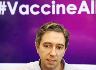 Health Minister Simon Harris at today's launch.