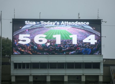 The record attendance is displayed at Croke Park.
