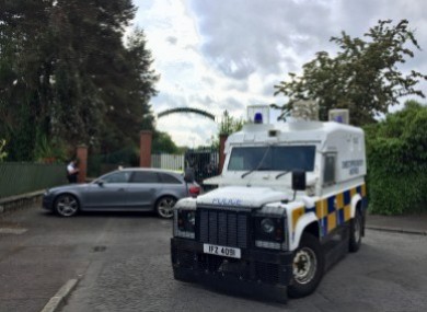 Police and army bomb disposal units at Shandon Park Golf Club in East Belfast on 1 June.