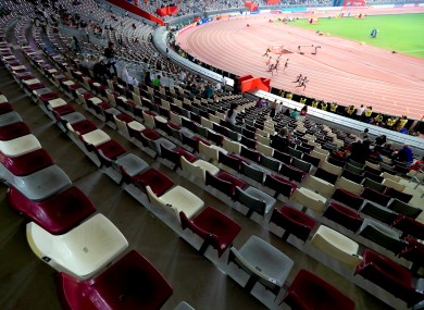 A general view of empty seats.