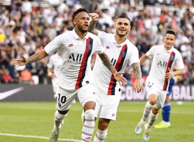 Neymar celebrates his audacious winner.