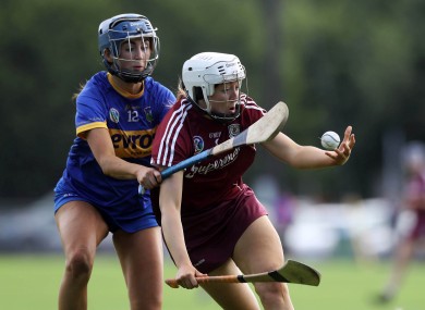 Galway's Lisa Casserly and Andrea Loughnane of Tipperary.