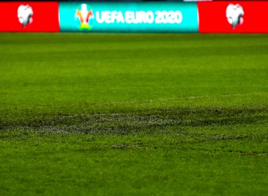 A view of the pitch at the Stade de Geneva.
