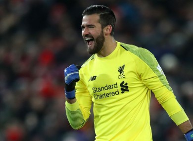 Liverpool goalkeeper Alisson Becker