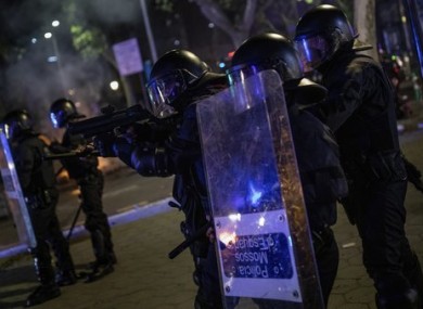 Riot police in Barcelona, who have been deployed in response to the protests.