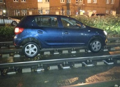 The car on the tracks at Rialto.