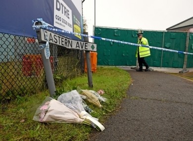 Floral tributes left at the Waterglade Industrial Park last month.