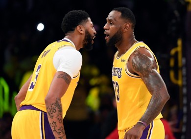 Lakers duo Anthony Davis and LeBron James.