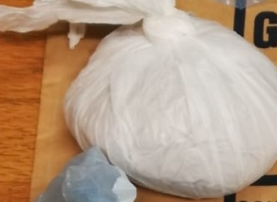 One bag of the suspected heroin that was seized.