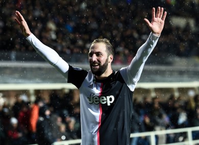 Gonzalo Higuain celebrates a goal.