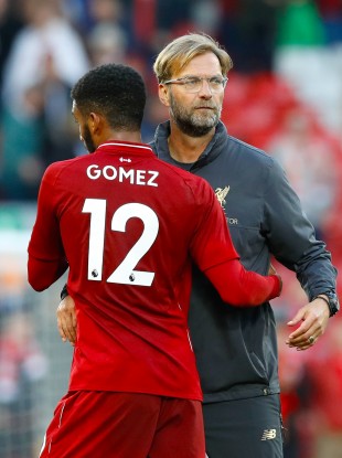 Klopp with his England star Joe Gomez.