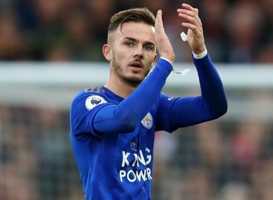 James Maddison in action for Leicester City