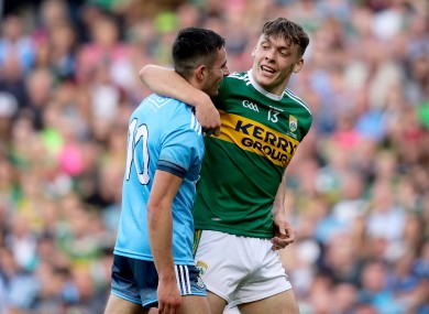 Dublin's Niall Scully and Kerry's David Clifford in last year's final replay.