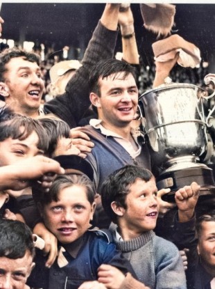 Charlie Gallagher with The Anglo-Celt cup in 1967. He won four Ulster SFCs, two as captain.