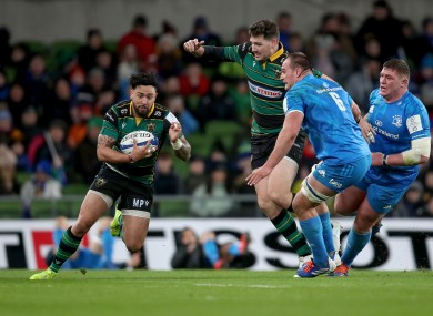 Matt Proctor in possession for Northampton Saints during their defeat to Leinster last weekend.