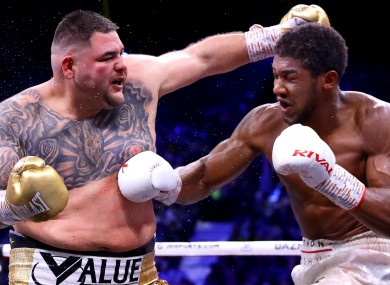 Andy Ruiz in action against Anthony Joshua