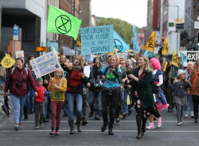 Children's climate protest through Dublin city in October.