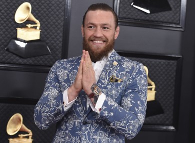 McGregor pictured at the 62nd annual Grammy Awards at the Staples Center on Sunday in Los Angeles, US.