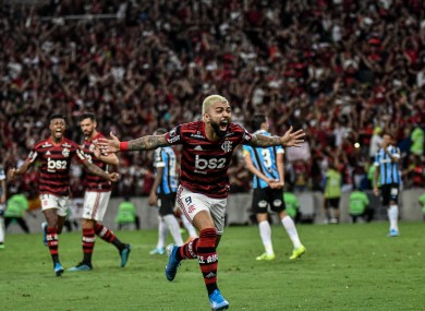 'Gabigol' nets for Flamengo in last year's Copa Libertadores semi-final second leg against Gremio.