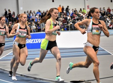 Ciara Mageean en route to setting a new 1500m national indoor record in Boston.