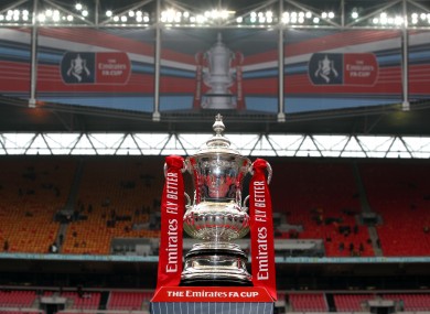 The FA Cup on display at Wembley.
