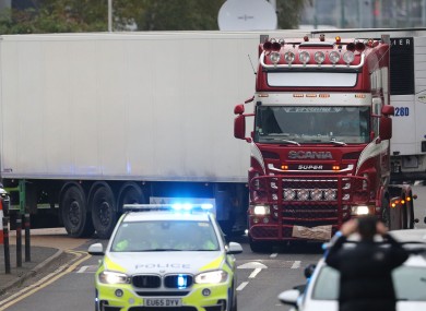 File photo of the lorry in which 39 people died.