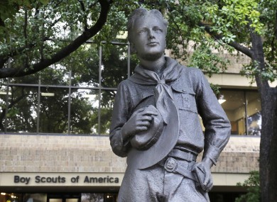 A statue outside the BSA headquarters in Irving, Texas.