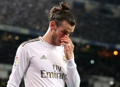 Gareth Bale appears dejected during Real Madrid's draw