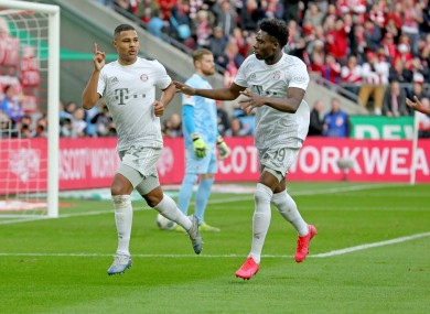 Serge Gnabry celebrates a goal.