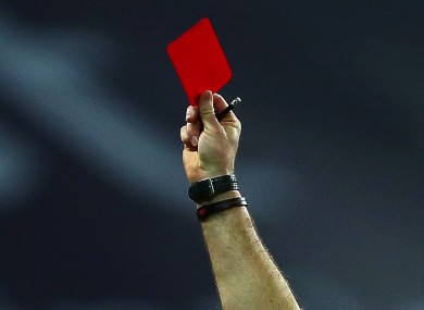 The red card shown to Lee Devitt has been rescinded.