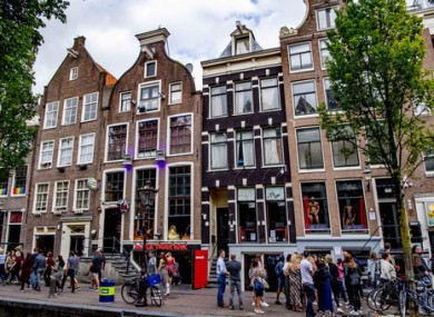The red light district in Amsterdam.