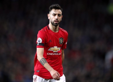 Bruno Fernandes during his first game as a Manchester United player.