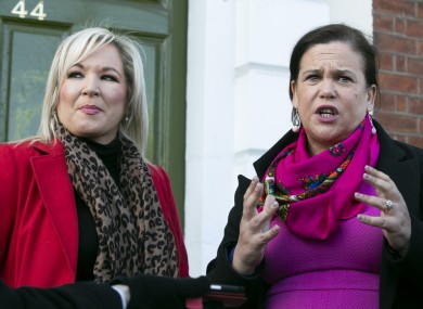 Sinn Féin's Mary Lou McDonald with deputy leader Michelle O'Neill.