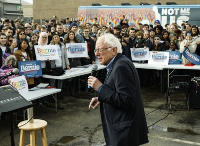 Bernie Sanders speaks at a rally at Cedar Rapids, Iowa, last week.