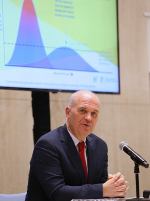 Dr Tony Holohan at last night's Department of Health Briefing.