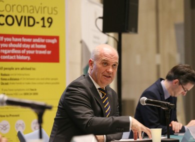 Chief Medical Officer Dr Tony Holohan at last night's media briefing.