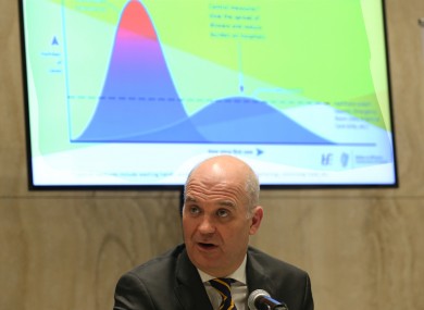 Chief Medical Officer Dr Tony Holohan at tonight's briefing.