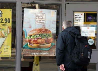 Outside a McDonald's fast food restaurant in Dublin.
