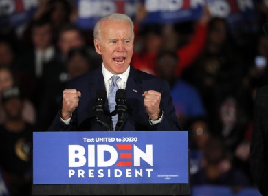 Biden speaks to supporters in South Carolina last night.