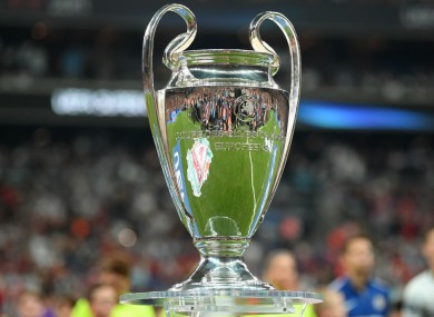 Champions League final trophy.