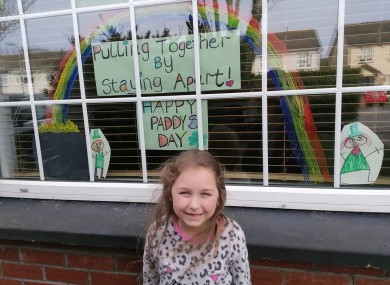 Madison Gardner with her St Patrick's Day artwork.