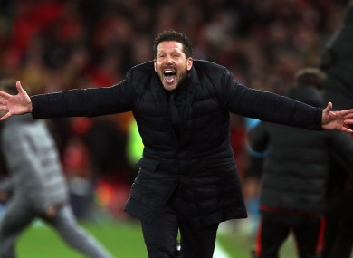 Diego Simeone celebrates.