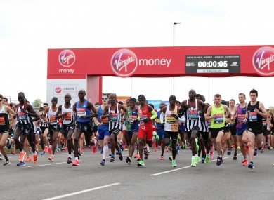 The start of last year's London marathon.