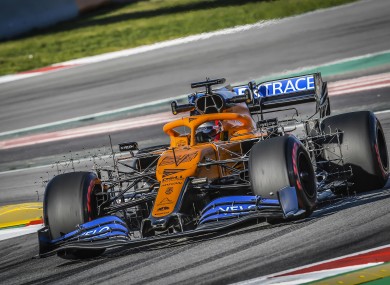 Carlos Sainz in a McLaren car during pre-season testing.