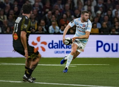 Finn Russell in possession for Racing 92 during their 49-0 win against La Rochelle in the Top 14.
