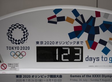 A countdown clock today in Tokyo.